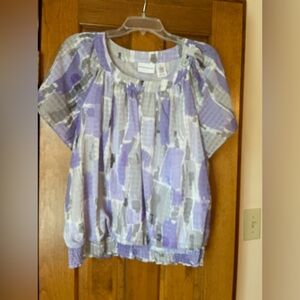 Alfred Dunner size 18 blouse purple and gray